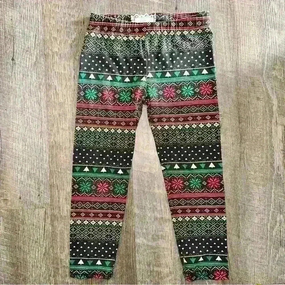 Girls Holiday Leggings - Picture 1 of 2